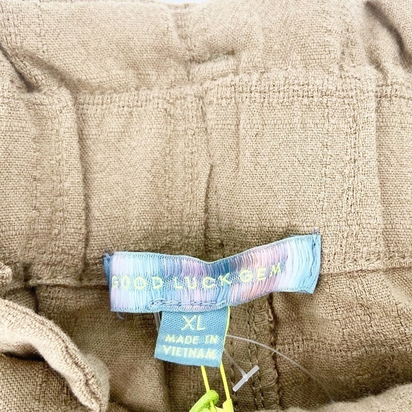 NWT GOOD LUCK GEM High Waist Paperbag Olive Shorts XL - Picture 3 of 7